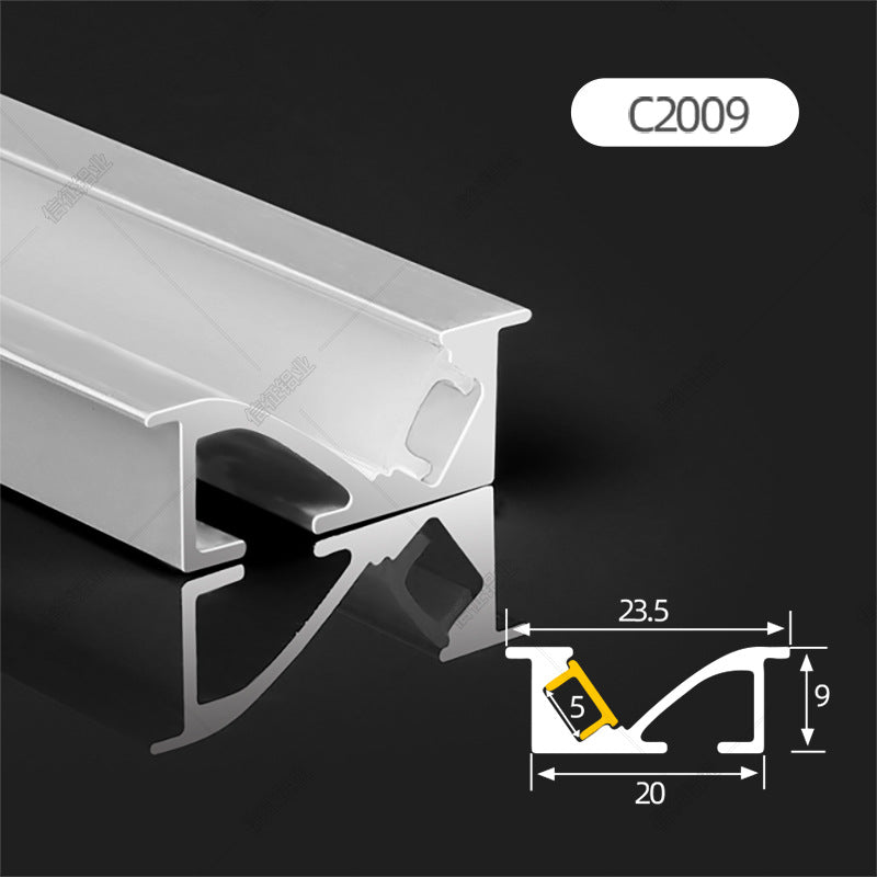45 degree oblique light slot line light suspension ceiling curtain box light with card slot linear light aluminum slot reflective light slot