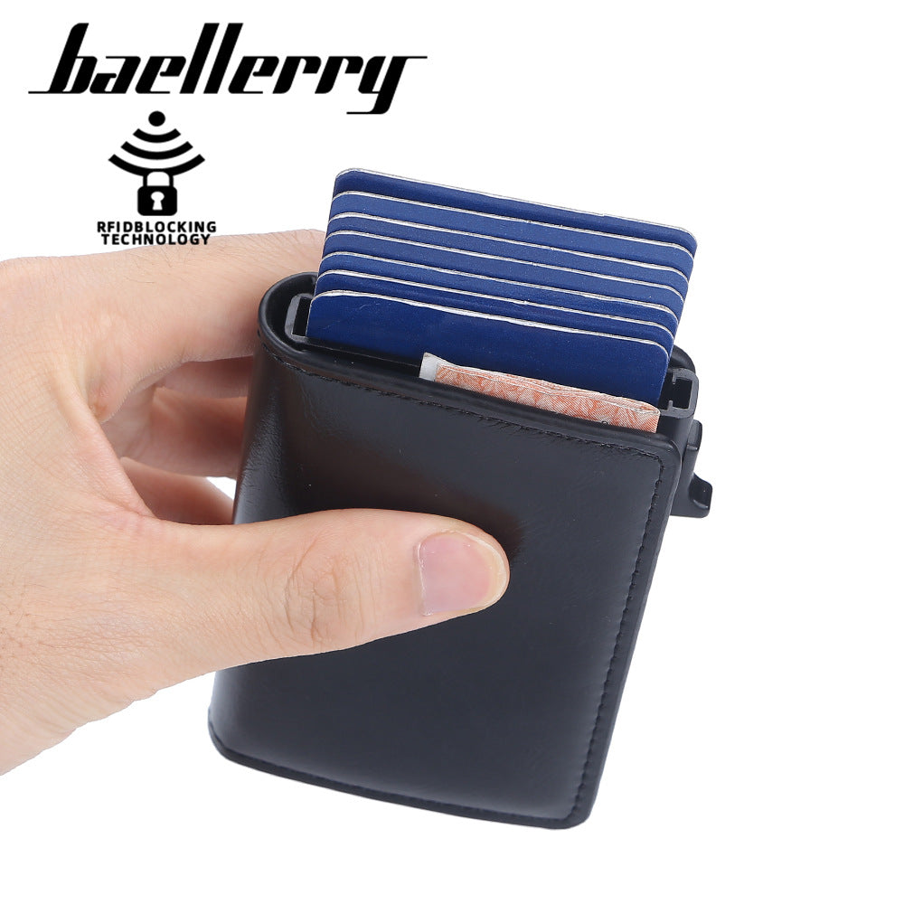 Baellerry's new men's card bag  RFID advanced sense anti-magnetic multi-card position aluminum box card holder anti-theft male