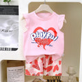 Kids' tank top set - summer new arrival: pure cotton girls' shorts outfit, korean style sleeveless set for baby boys and girls