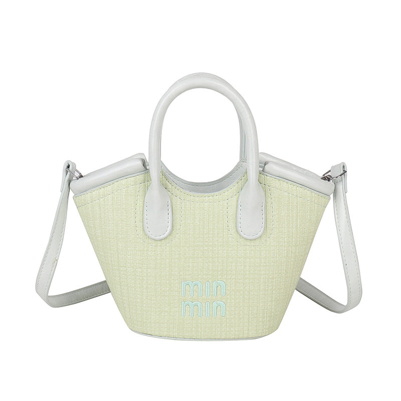 summernew arrival miu satchel tote bag women's 2025new arrival shoulder crossbody vegetable basket bucket