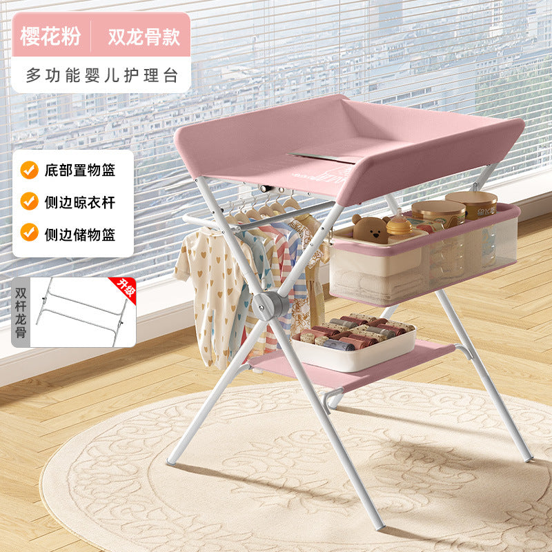 Diaper changing table - portable, multifunctional, foldable, washable baby bed for diaper changing and bathing