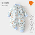 Baby muslin swaddle sleep sack - bamboo fiber, spring/summer, unisex, split-leg design, newborn zipper closure, front 6-layer, back 4-layer