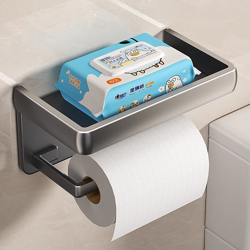 Gun ash toilet tissue box non-punching wall-mounted toilet pumping carton toilet paper rack bathroom roll holder