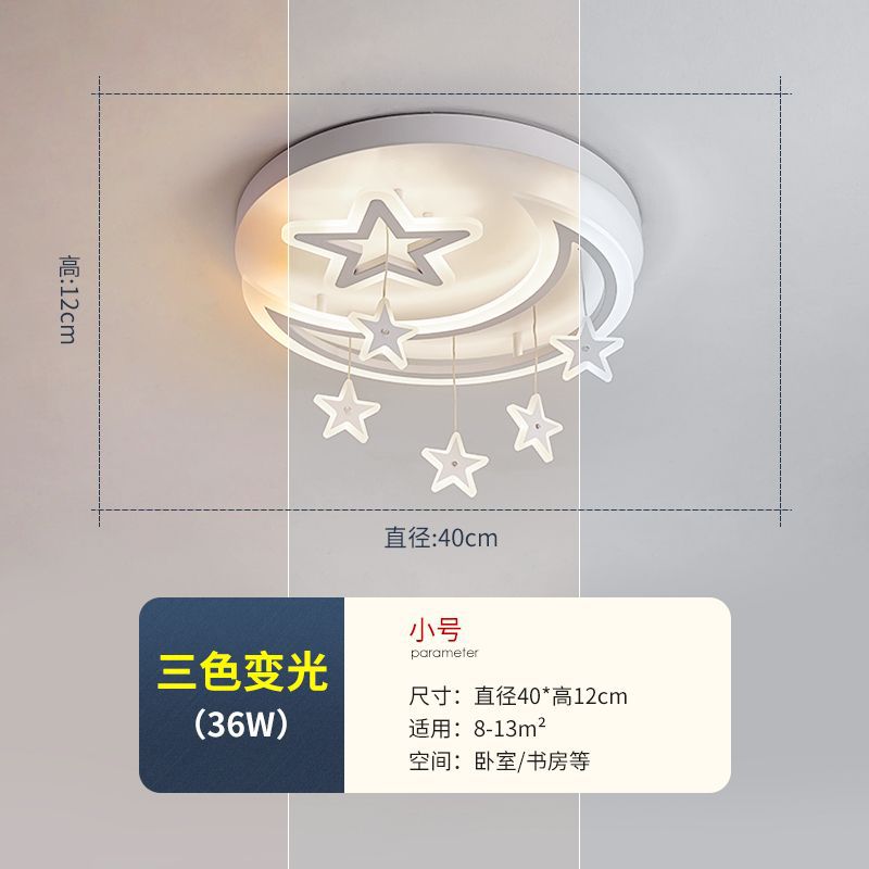 Children's room moon star led ceiling lamp modern simple bedroom lamp boy girl princess room lighting