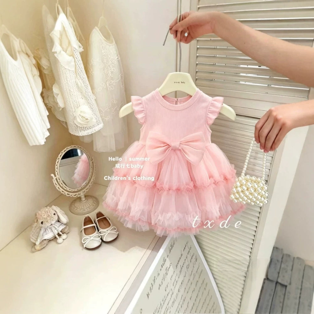 【summer sweetness】girls' summer dress  new stylish children's baby girl mesh tutu dress