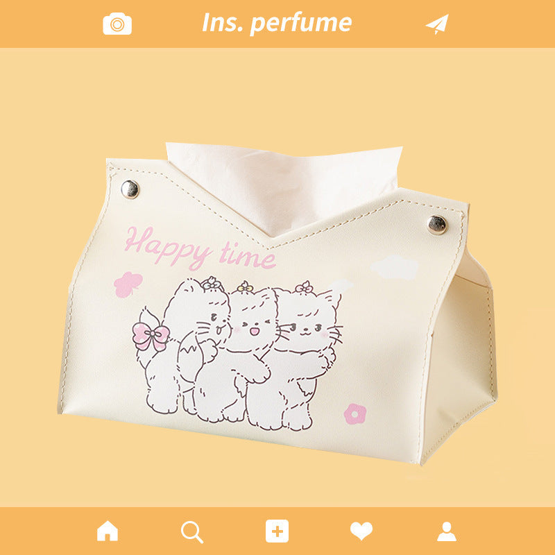Foreign trade popular tissue box living room creative cute pumping carton car leather pumping box storage box napkin box