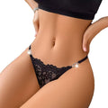 export hot-selling european and american sexy lace low-rise thong panties with heart-shaped metal buckle - unique underwear for women