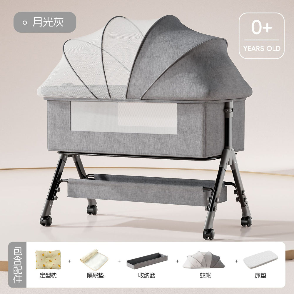 Baby crib - portable, foldable, multi-functional bassinet - convertible to full-sized bed for newborns