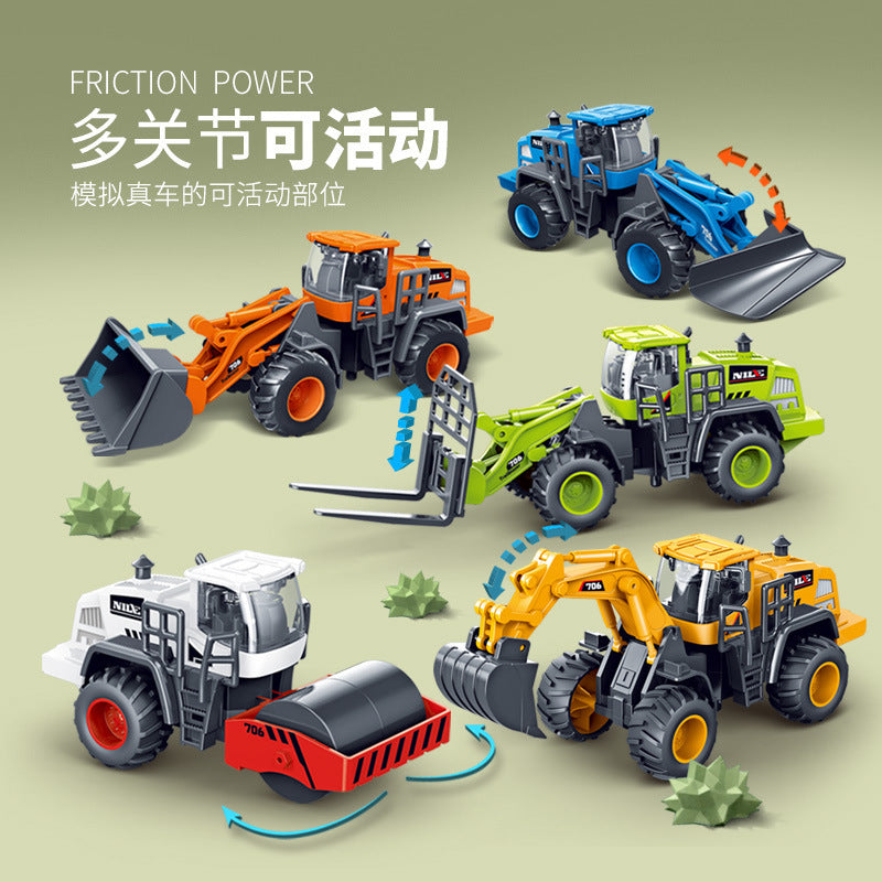 kids inertial engineering vehicle series artificial excavator bulldozer 3-6 years old boy toy car model