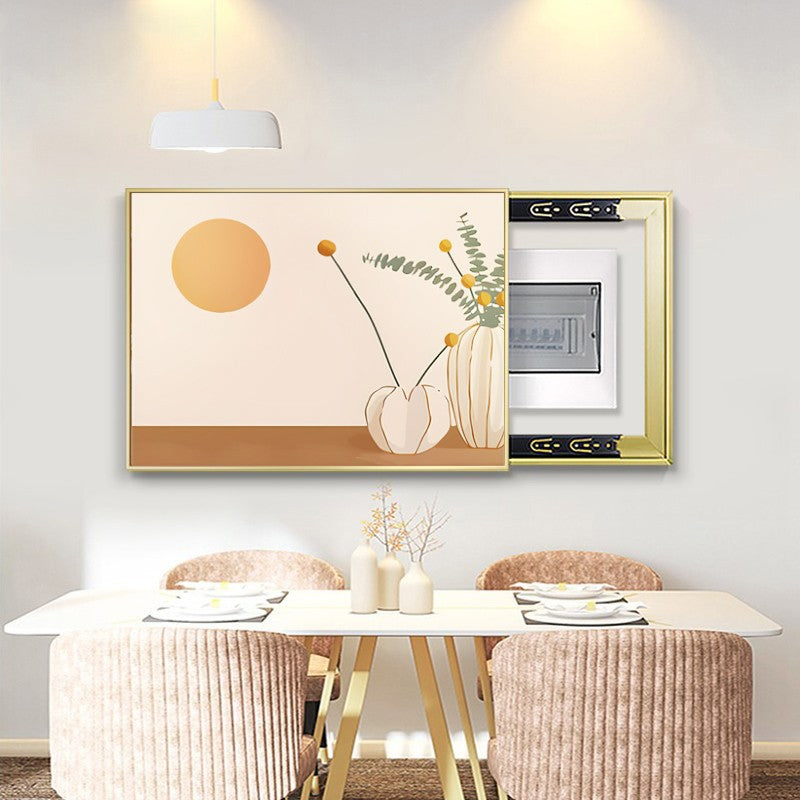 Modern simple meter box decorative painting Morandi small fresh blocking distribution box hanging painting weak electric box cover wall painting