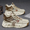 2025 spring new high-top breathable versatile casual men's shoes youth running thick-soled non-slip athletic dad shoes