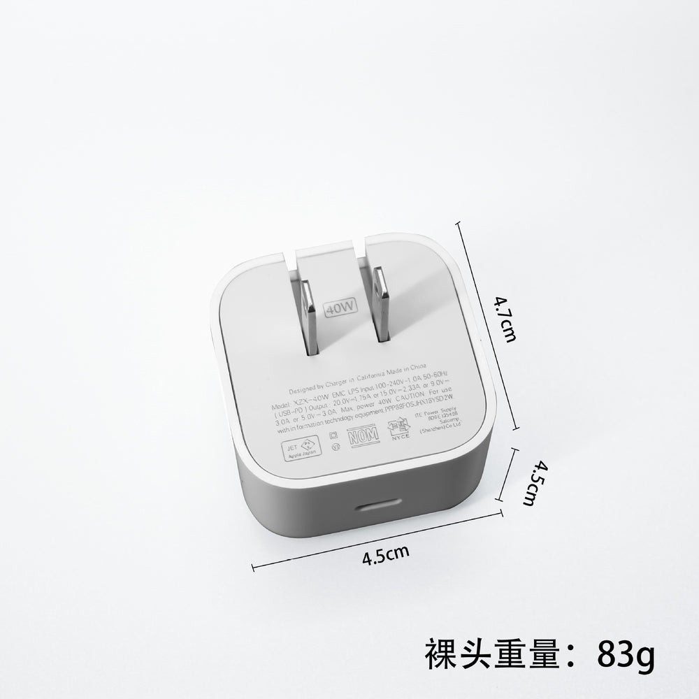 Wow customized pd40w dynamic folding us plug charger for apple 17 pro phone - fast charging