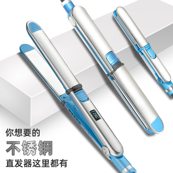 Stainless steel splint hairdresser, negative ion straight plate clip, curling iron, dual-purpose hair straightener,   special supply
