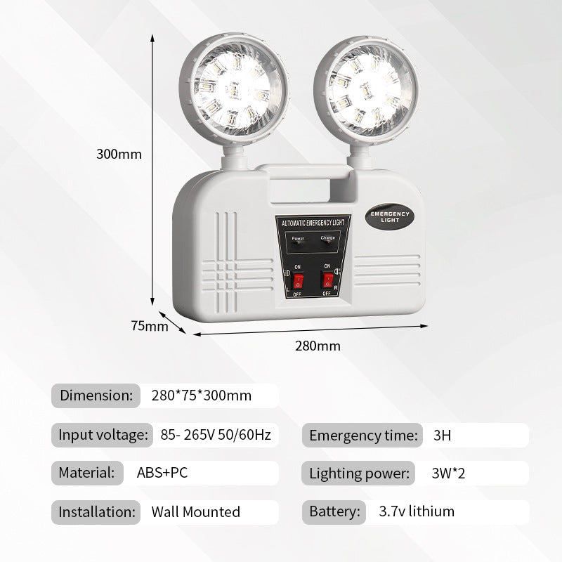 Cross-border export Classic double-headed emergency light Foreign trade explosion Fire emergency lighting Safety exit indicator light