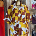 European and american cross-border women's fashion:  autumn new collection - trendy printed oversized shirt & high-waisted wide-leg shorts casual set