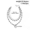 Cross necklace wholesale european and american cross-border jewelry fashion hip-hop non-fading necklace men's double-layered cuban chain
