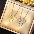 【titanium steel】premium lightweight luxury full diamond necklace - women's fashionable, versatile, geometric stainless steel sweater chain jewelry