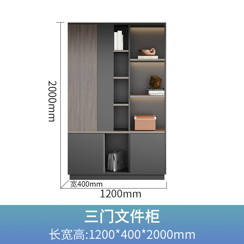 Office background cabinet bookcase boss file cabinet wall floor cabinet wooden information cabinet storage cabinet