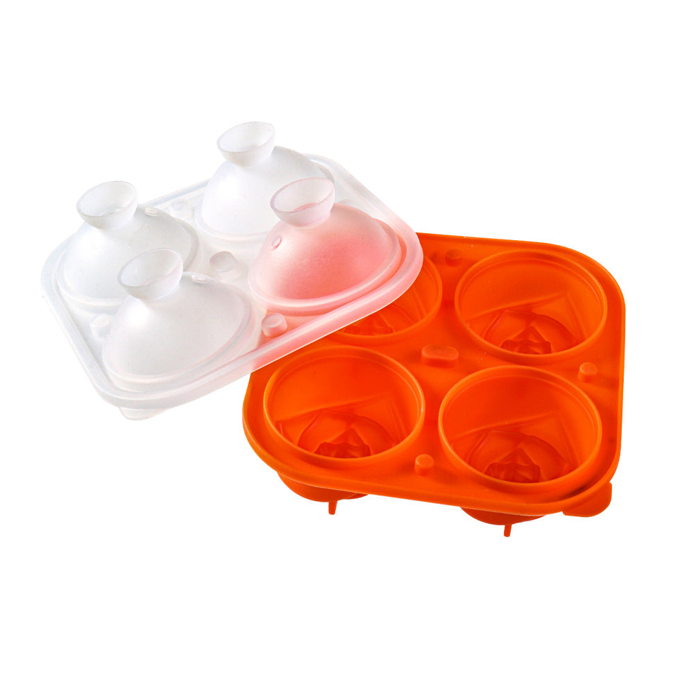 Food grade silicone integrated 4 rose ice grid small size silicone ice whiskey Ice Hockey silicone mold