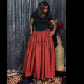 European and american cross-border women's fashion:  summer new arrivals - high-waisted, slimming, plaid, long, a-line midi skirt