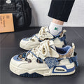 Trendy men's winter casual sneakers: unique, original design, versatile style for middle school students, height-boosting platform sneakers