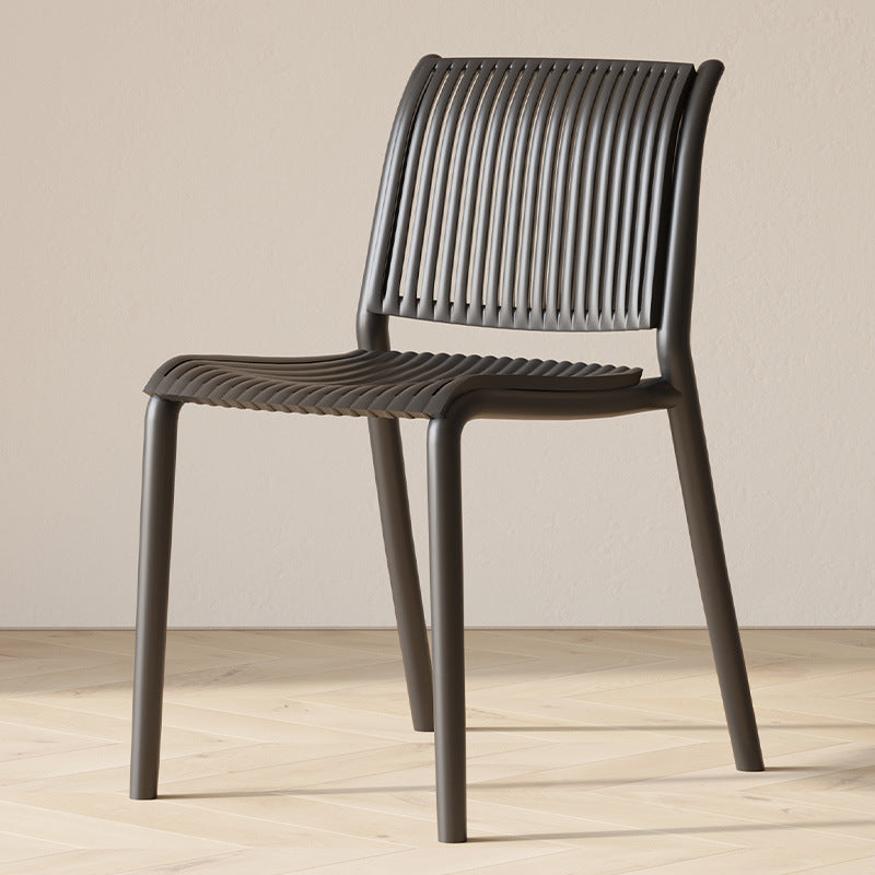 New arrival: thickened modern minimalist nordic dining chair - plastic chair, balcony outdoor vertical stripe leisure chair, stackable waiting chair