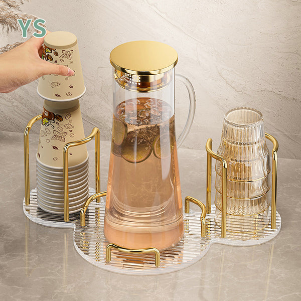 Cup holder, one piece, space aluminum kettle holder, acrylic shelf, water cup storage rack, household cup holder.
