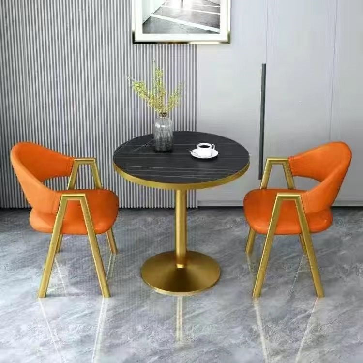 Nordic style negotiation table and chair combination, simple small apartment, milk tea balcony casual small round table, balcony tea table and chair
