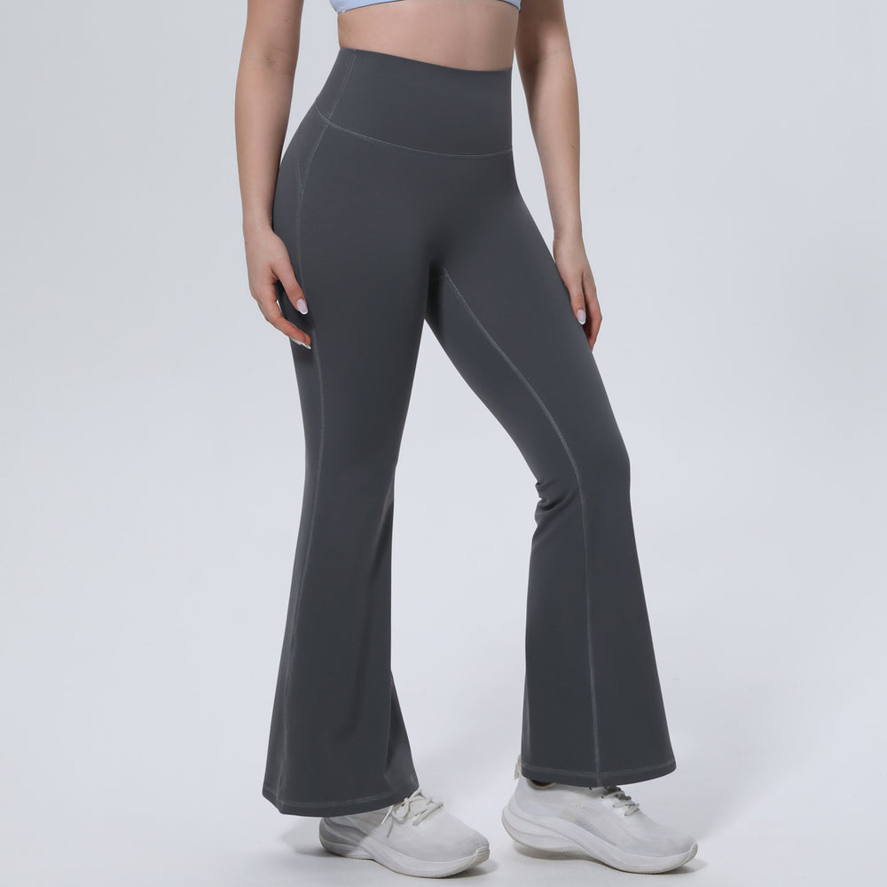 New women's high-waisted, butt-lifting, slightly flared yoga pants - barely-there feel, breathable, no camel toe, running & fitness wide-leg activewear