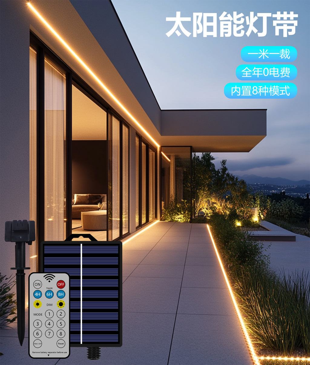 Camping stall decoration, outdoor flash star light string ambient light solar lantern solar led light strip