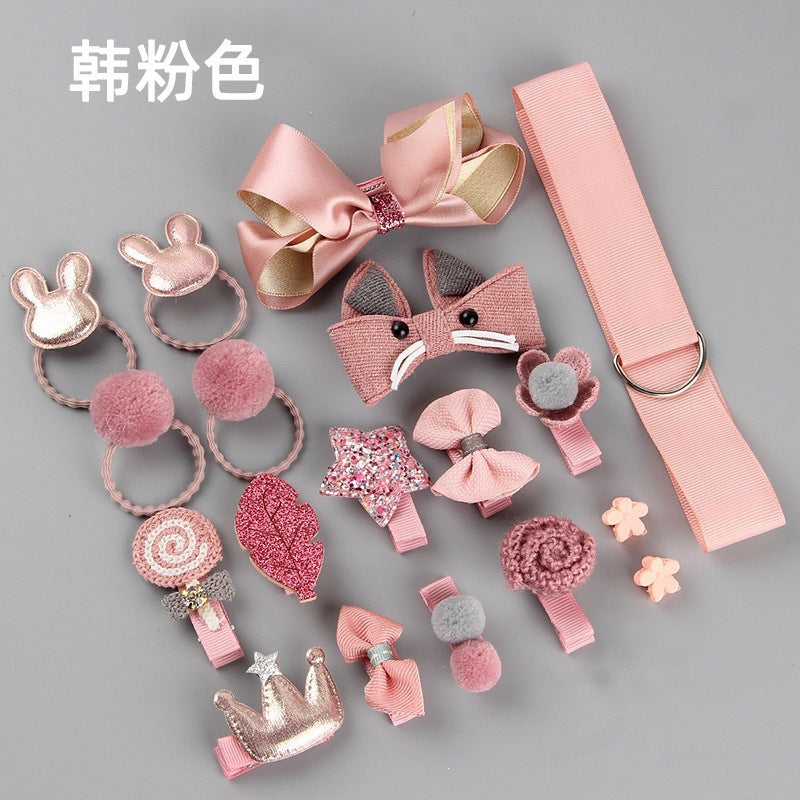 Cute 18-piece hair clip set - hair accessories gift for little princesses, baby hair clips, children's headwear, pink korean style