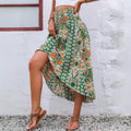 Pre-sale 92127#  cross-border women's light and elegant retro floral irregular skirt for women