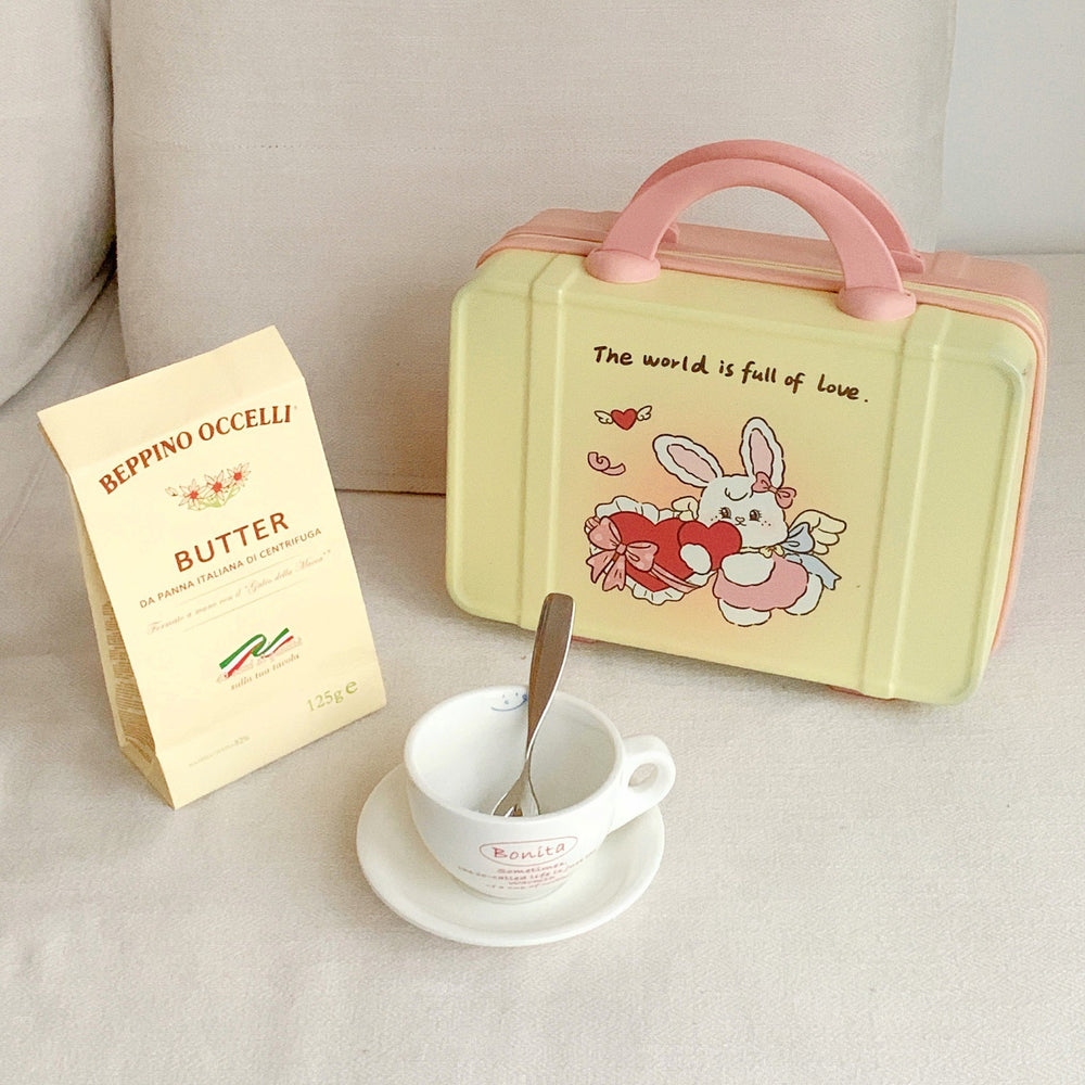 Mini luggage box pastoral style cosmetics storage travel satchel box portable storage box outing storage cosmetic bag