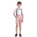 Summer kids' new european and american gentleman short-sleeve shirt set, children's suspender shorts two-piece outfit, first birthday dress
