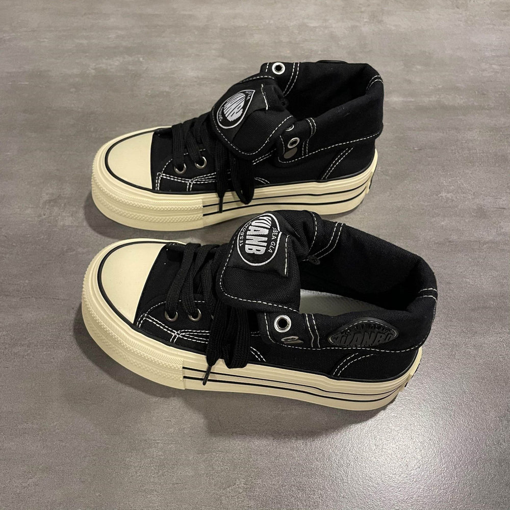 Campus thick sole canvas shoes for women 2026springnew arrival high-top shoes cool girl easiest for match sneakers for women ins trendy