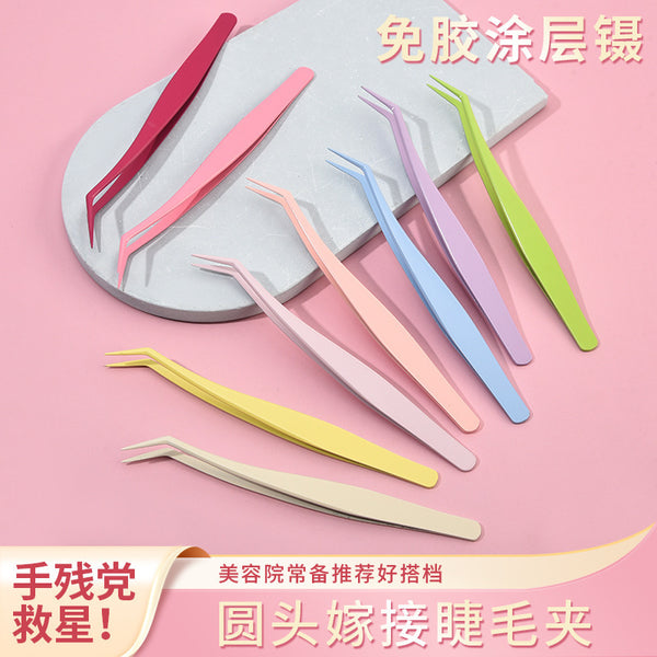 Glue-free false eyelashes, tweezers, gold feather clips, high-precision coated stainless steel eyelash beauty tools, clips, nail and eyebrow clips.