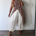 S391656 cross-border white elastic high waist women's harem pants loose pleated casual pants casual wide leg pants