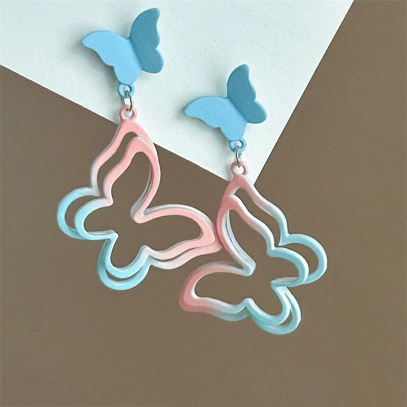 Interesting cut out butterfly earrings sweet dopamine spring and summer fashionelegantniche style earrings small fresh earrings wholesale