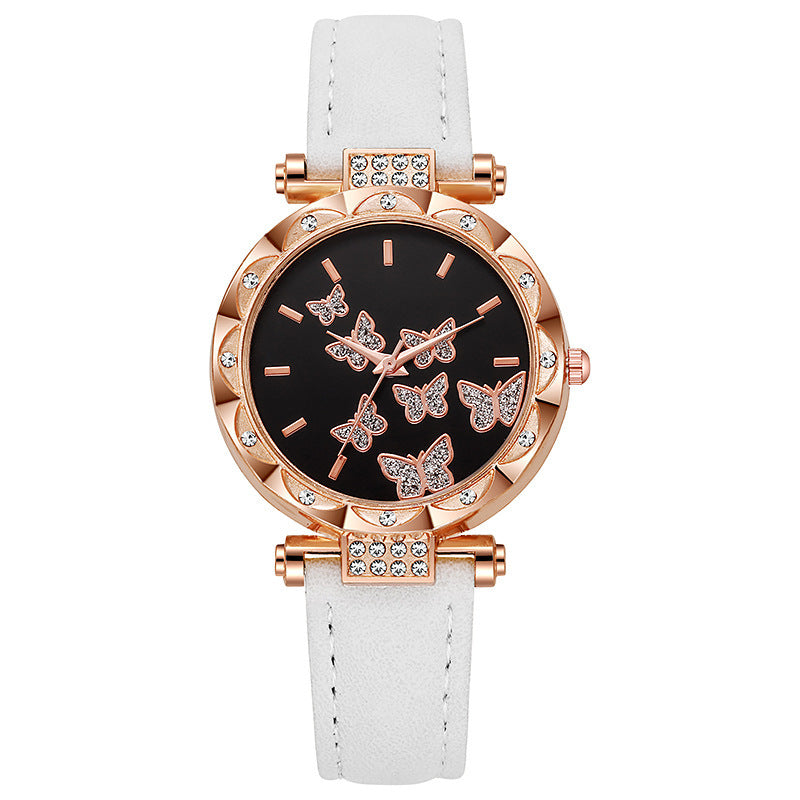 New tiktok women's watch - stylish, unique, and minimalist wristwatch with butterfly digital leather strap