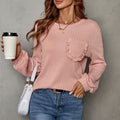 Pre-sale-91930# cross-border women's fashion ins versatile casual loose solid color shirt