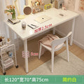 Eco-friendly 2.5cm thickened particleboard desk - white, reinforced, simple rectangular design - ideal for study, bedroom, or writing