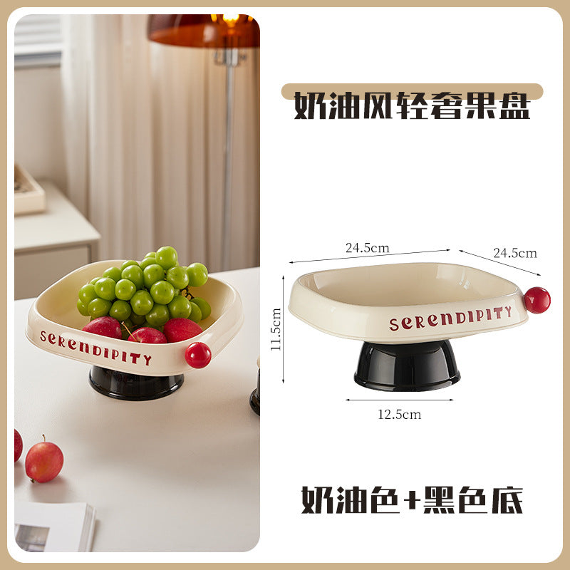 Cream feng shui fruit plate household living room coffee table desktop dried fruit plate Nordic style candy box nut snack plate