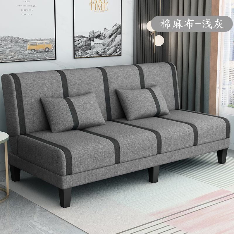 Foldable sofa bed fabric small apartment sofa bed rental room double simple office sofa bed all-in-one dual use