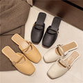 Baotou slippers women's non-slip sandals outwear office lazy one-leg half slippers breathable k-style flats