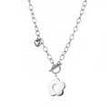 Titanium steel texture flower pendant female trendy casual disco high-end texture clavicle chain necklace sweater chain necklace