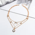 Wholesale alloy necklace long style amazon crystal necklace jewelry women's niche high-end heart moon clavicle chain