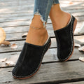 summer new arrival: plus size women's casual comfort round toe flat slip-on slippers wholesale