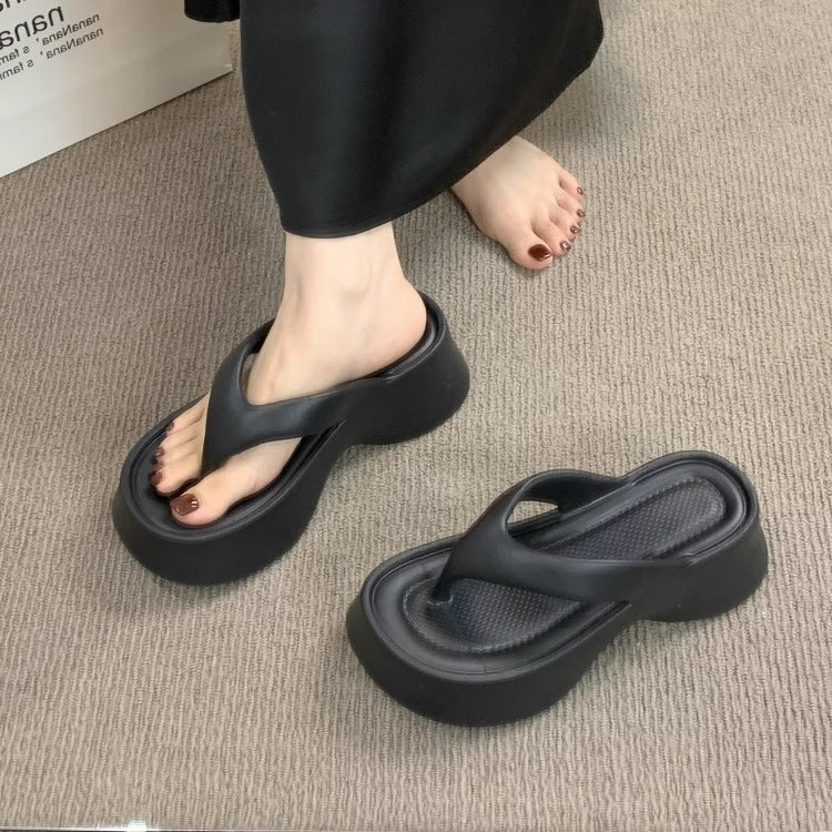 Eva soft sole flip-flops - new women's style, anti-odor, thick sole, height increasing, fashionable and minimalist
