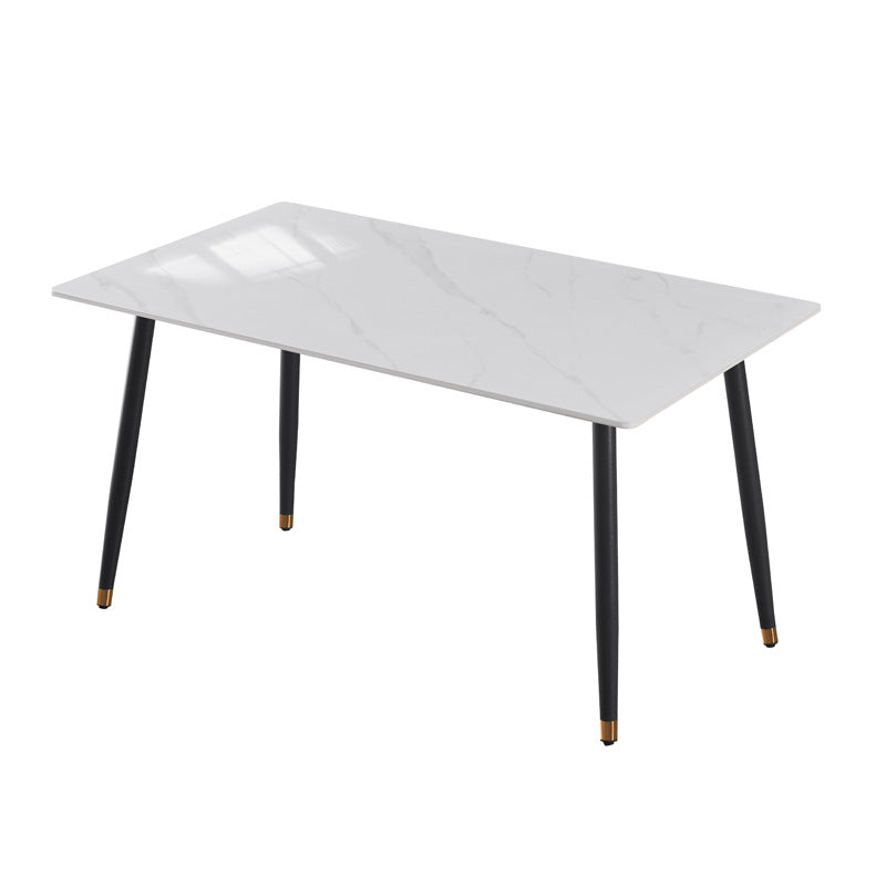 Nordic light luxury sintered stone dining table and chairs - modern minimalist design for small spaces, available in multiple sizes, rectangular shape, easy to clean