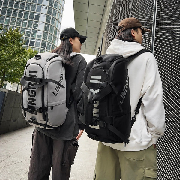 2024 new short-distance travel bag, large-capacity backpack, business trip luggage bag, women's portable shoulder bag, sports bag.